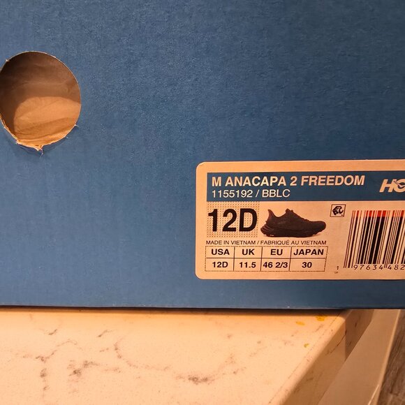 Brand New Hoka One One Men’s Anacapa 2 Freedom Black Trail 1155192 BBLC Size 12 - Picture 8 of 10